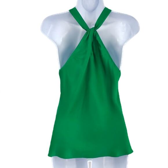 Amanda Uprichard Wanda Top S Sleeveless Twist Knot Halter Silk Keyhole Bouse - Picture 4 of 12